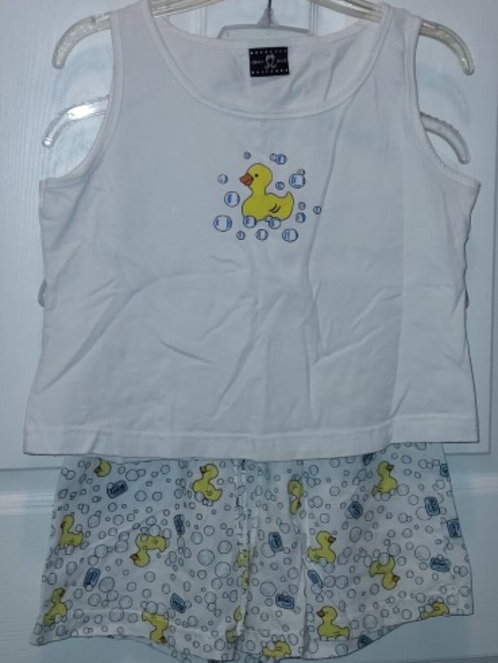 DUCKIE 🐥 BABY DOLL PAJAMAS Darcy Doll Duck PJs 2 piece 100% Cotton Ladies Sz M